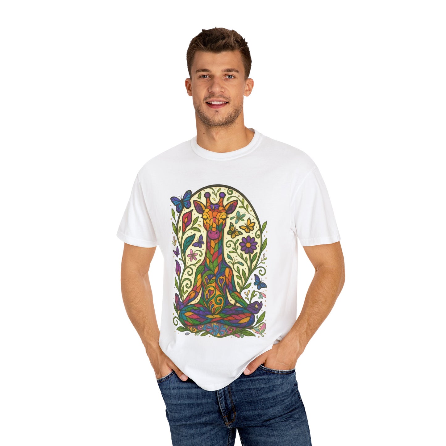 Meditating Giraffe Meditation T-Shirt