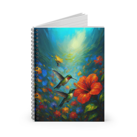 Eternal Love Always Hovers with the Hummingbirds Spiral Notebook Journal