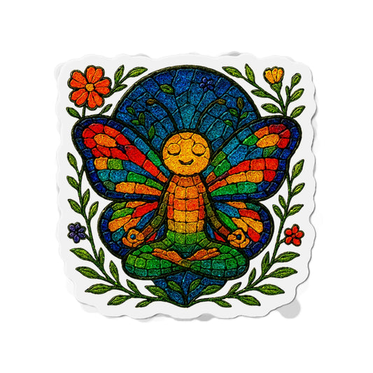 Meditating Butterfly Die-Cut Magnet